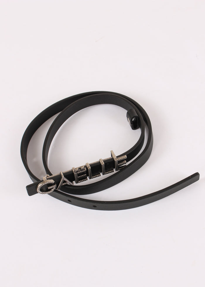 Cintura Pelle Liscia Logo Nero/argento-3