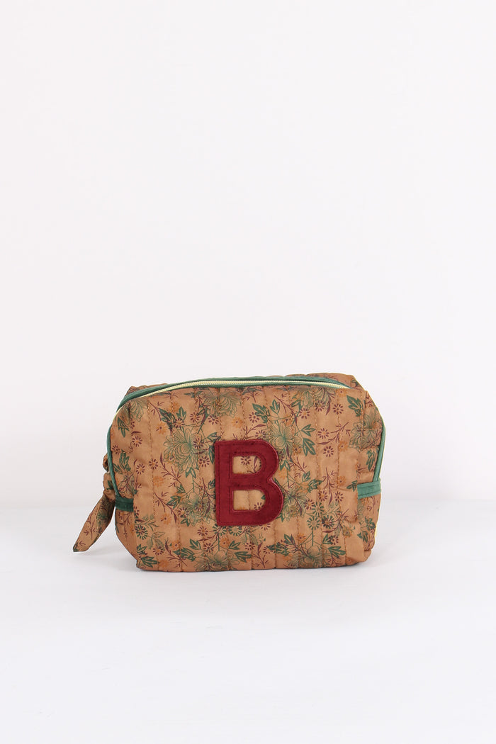 Pochette Patch Lettera B Beige/verde