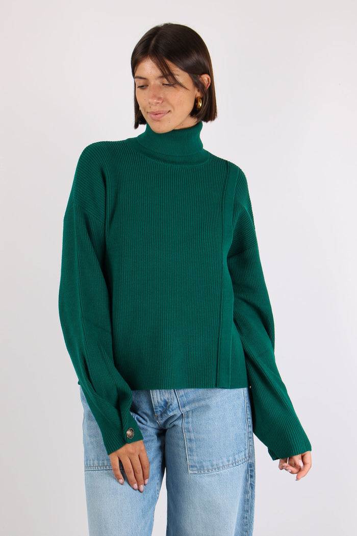 Maglia Costa Inserto Spilla Green Eden-3