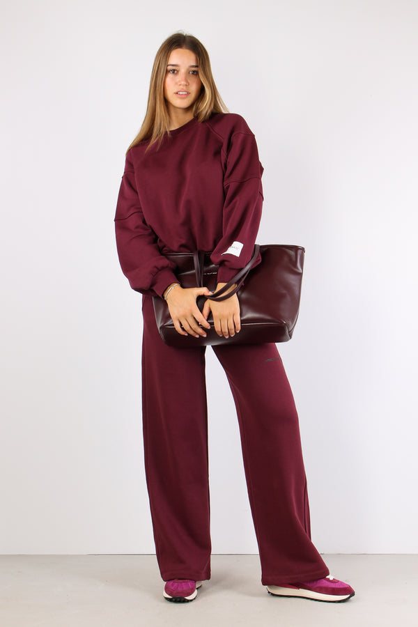 Felpa Manica Reglan Bordeaux