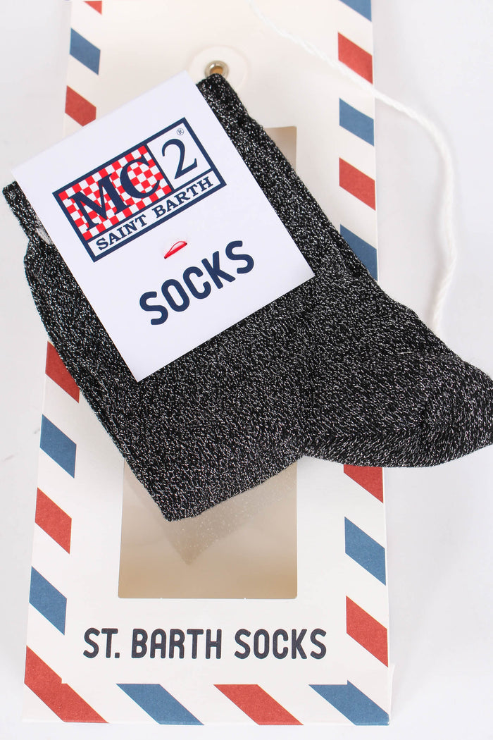 Calzino Lungo Lurex Nero-4