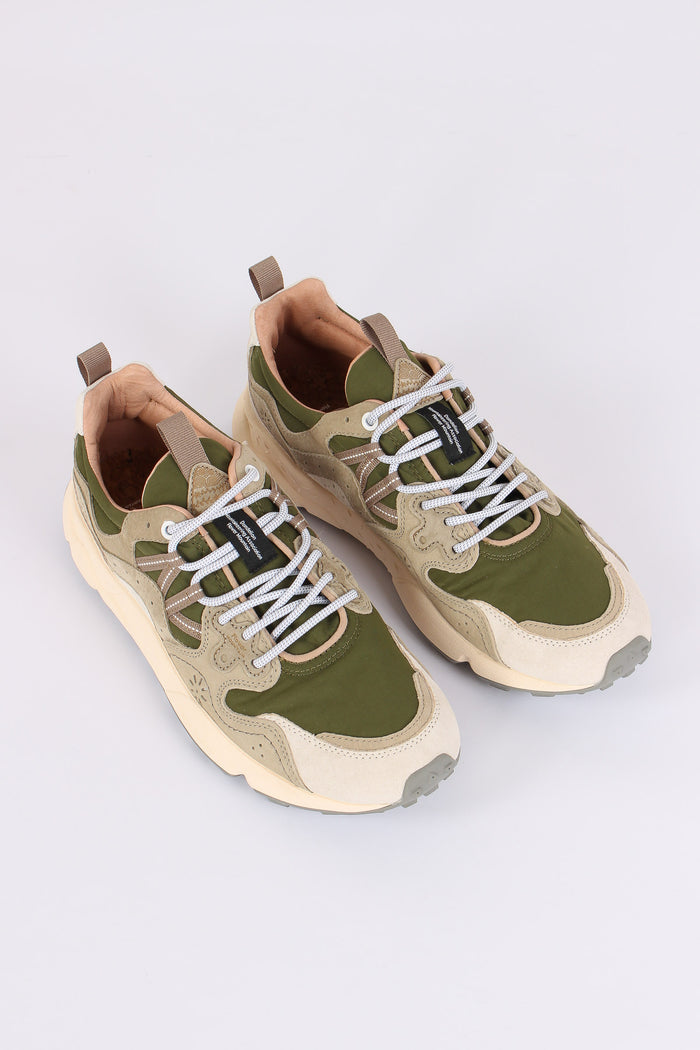 Sneakers Yamano Suede Nylon Off White/green-4