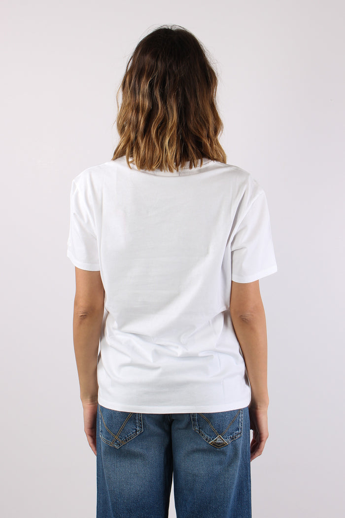 T-shirt Scritta Ricamo Strass Habitue-4