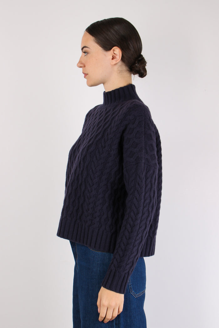 Yard Maglia Over Trecce Blu-7