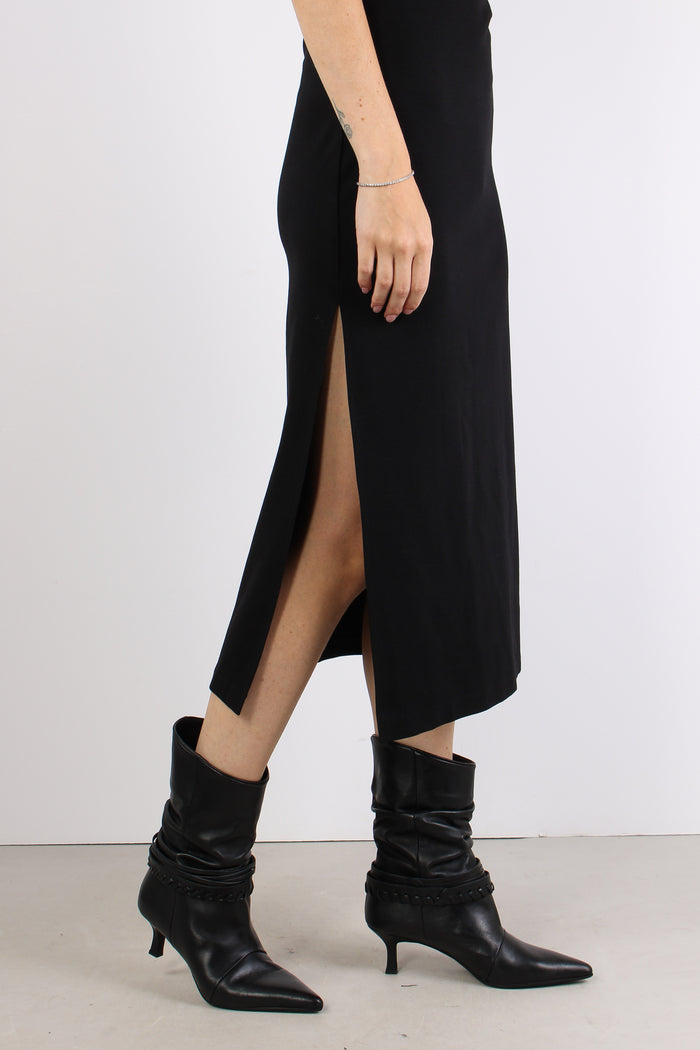 Abito Smanicato Oblo Davanti Nero-8