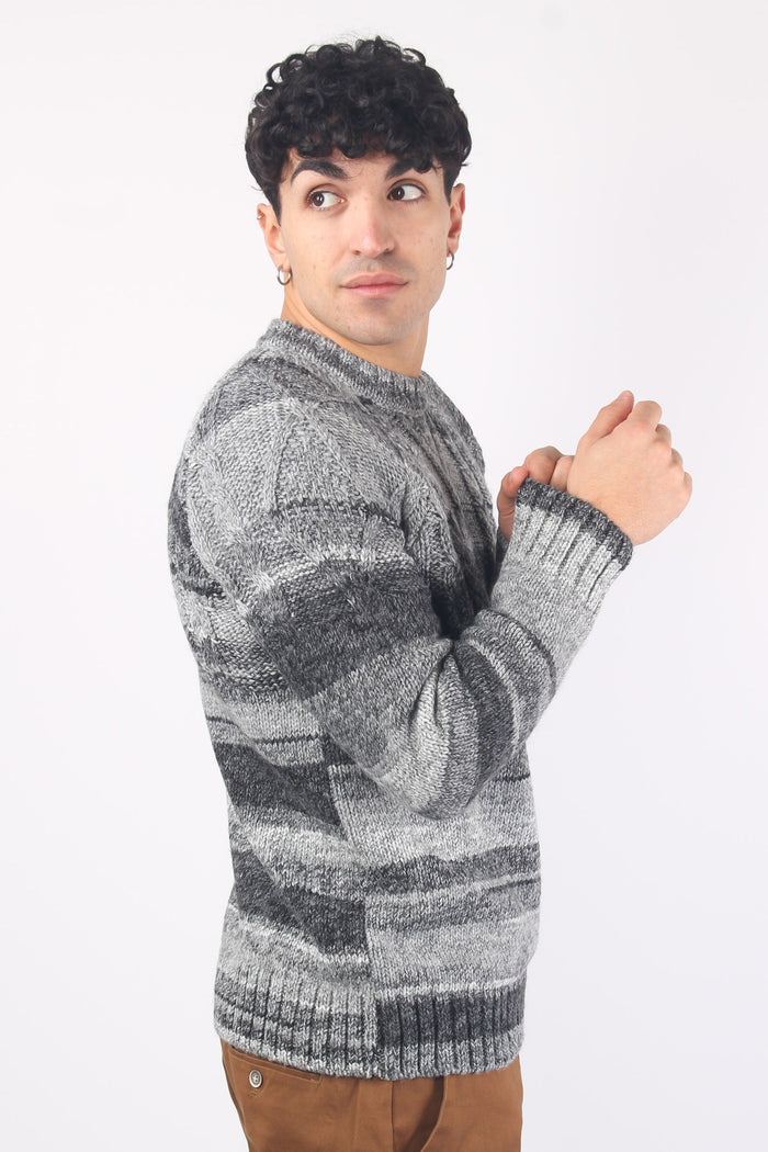 Maglia Treccia Multicolor Grey-4