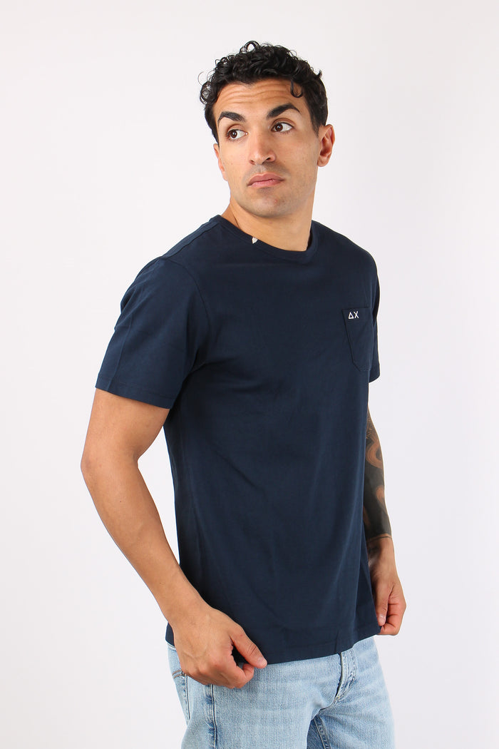 T-shirt Cotone Taschino Avio-6