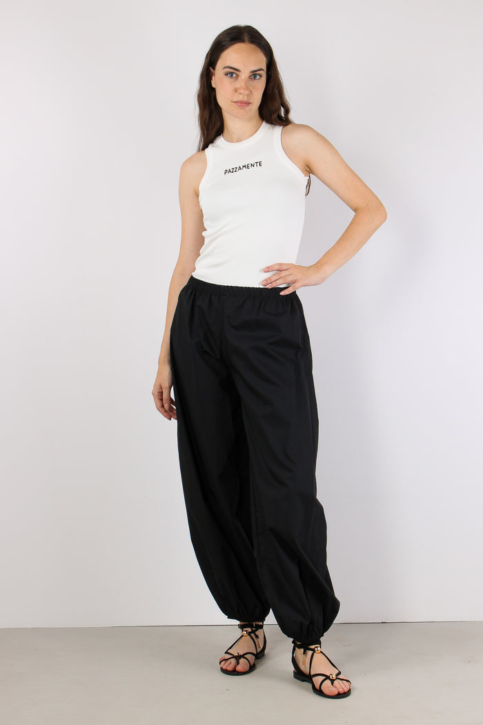 Pantalone Popeline Elastico Fo Nero-6