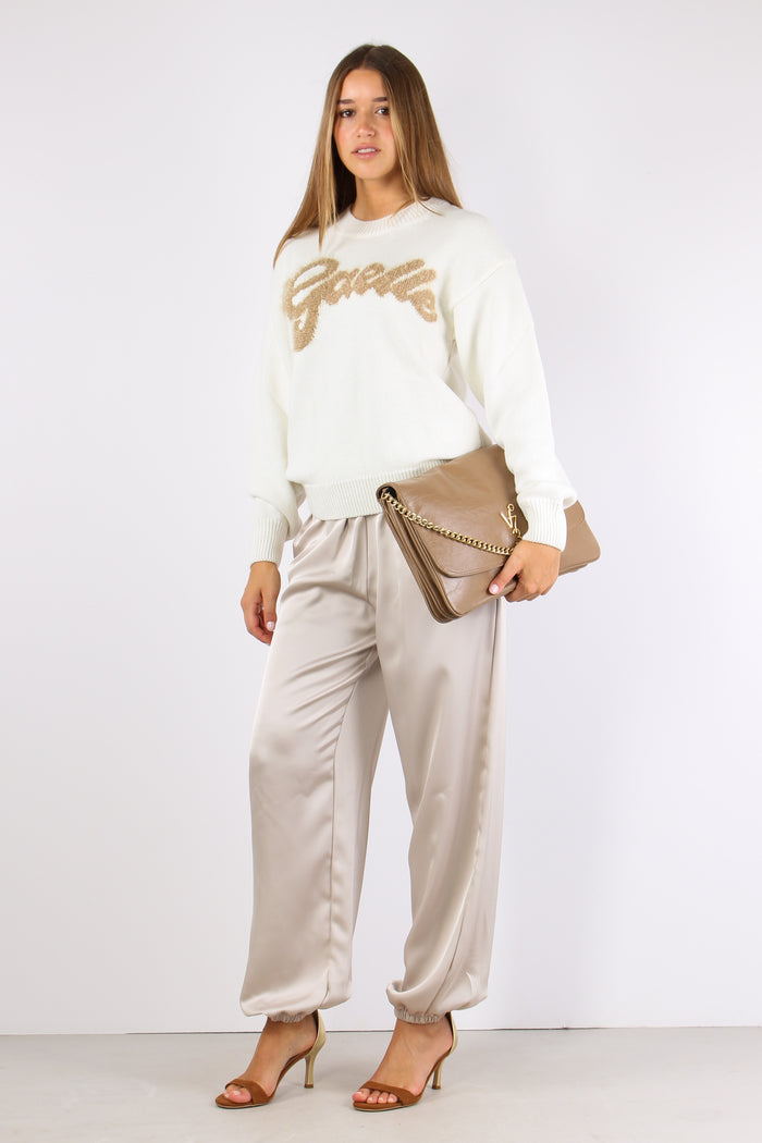 Maglia Logo Mohair Off White-6