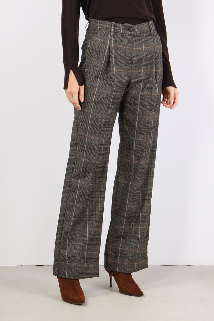 Pantalone Palazzo Quadri Caffe-3