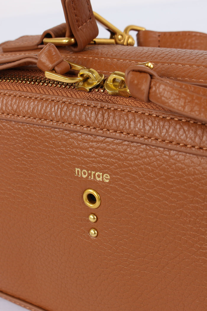 Mini Trapezio Pelle Martellata Tobacco-6