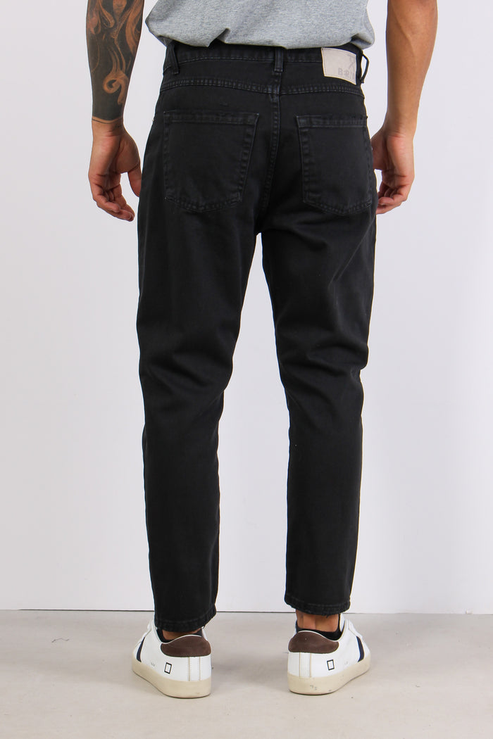 Pantalone Bull Taglio Denim Nero-5