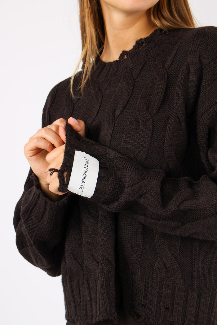 Maglia Treccia Rotture Moro-8