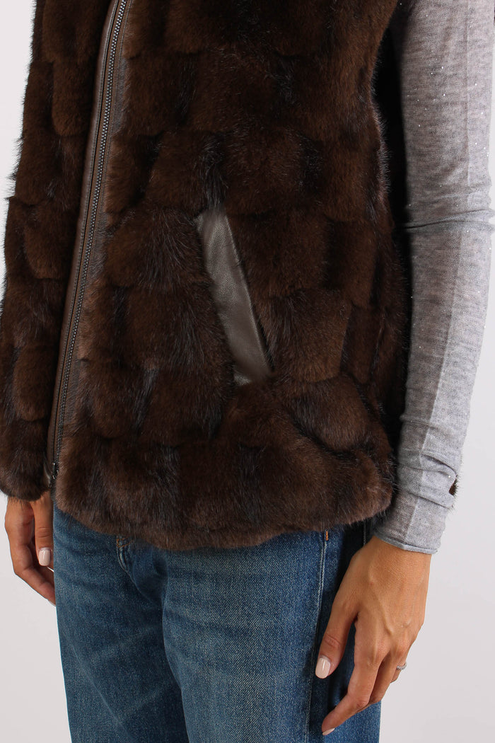 Glossinia Gilet Ecopelliccia Chicco Caffe-10