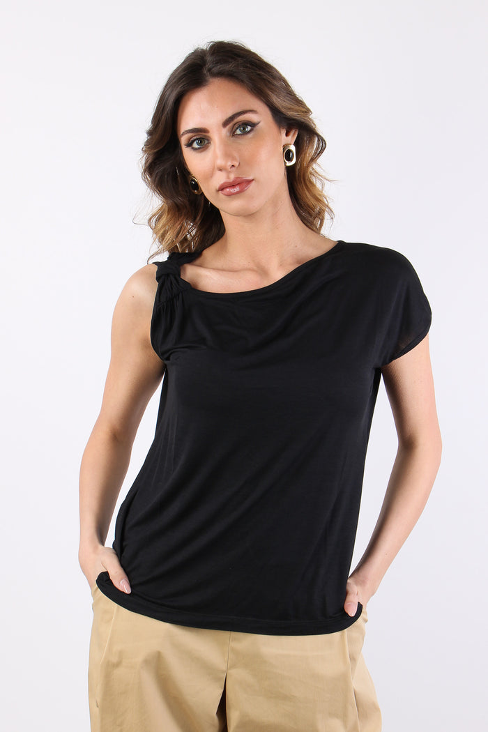 T-shirt Nodo Spalla Nero-2