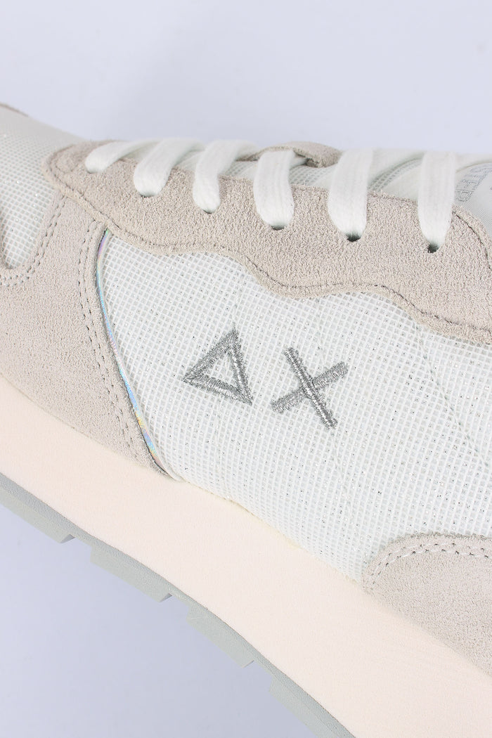Sneakers Ally Glitter Textile Bianco-8