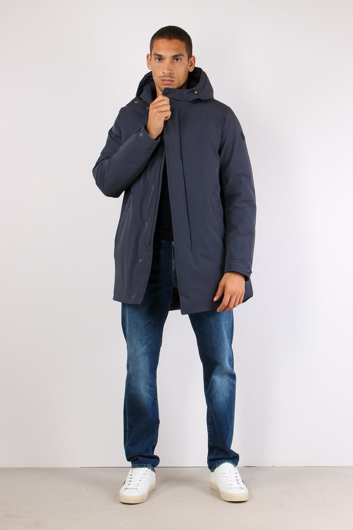 Parka Nylon Liscio Navy-4