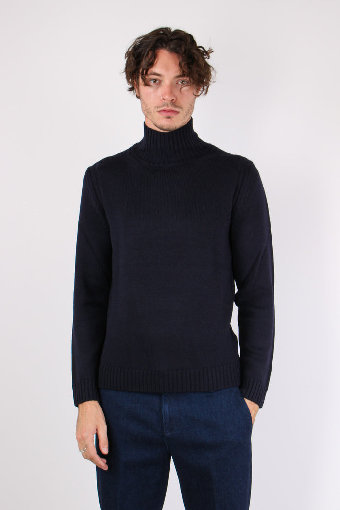 Maglia Collo In Piedi Blu