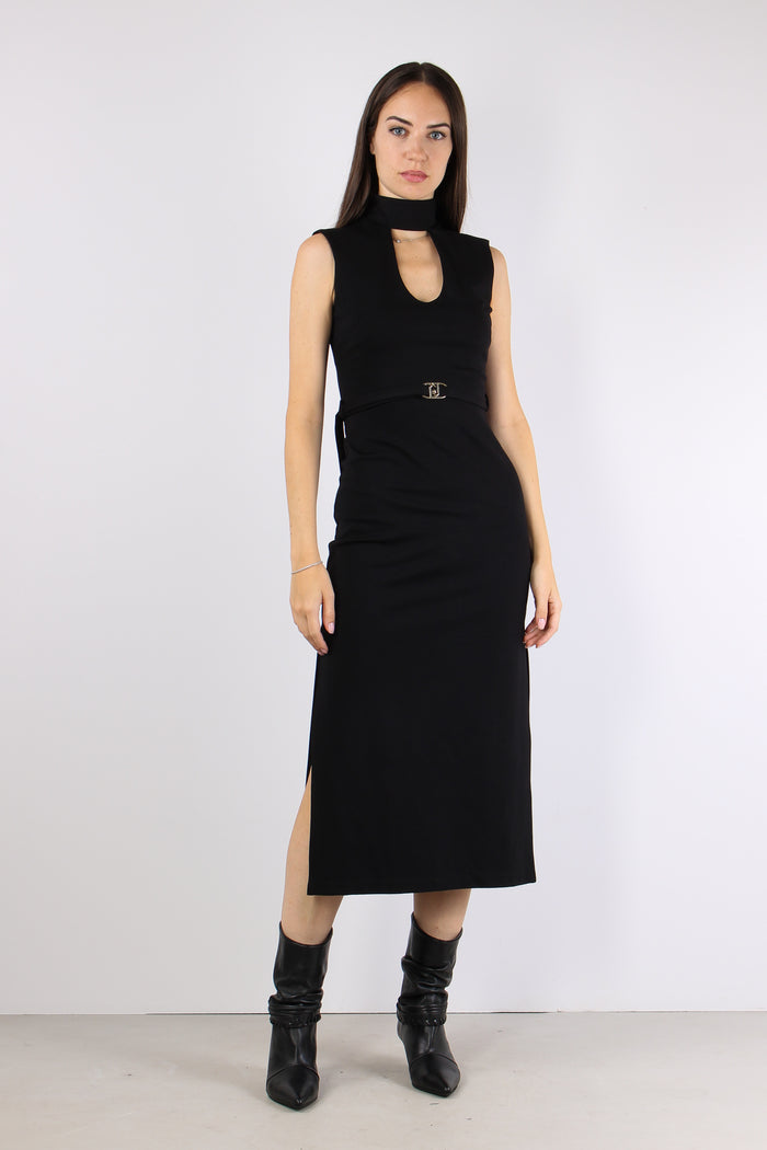 Abito Smanicato Oblo Davanti Nero-3