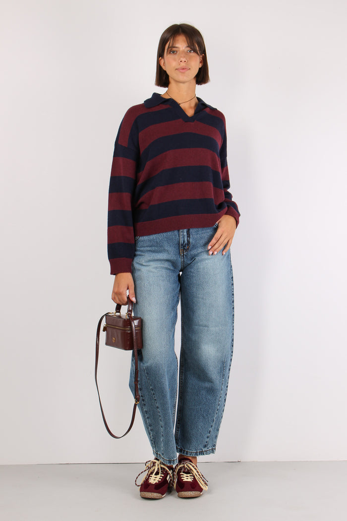 Polo Over Roga Misto Cashmere Blu/bordeaux-5