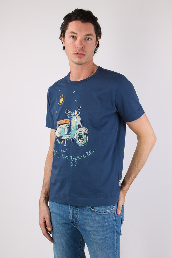 T-shirt Ricamo Vespa Inchiostro-3