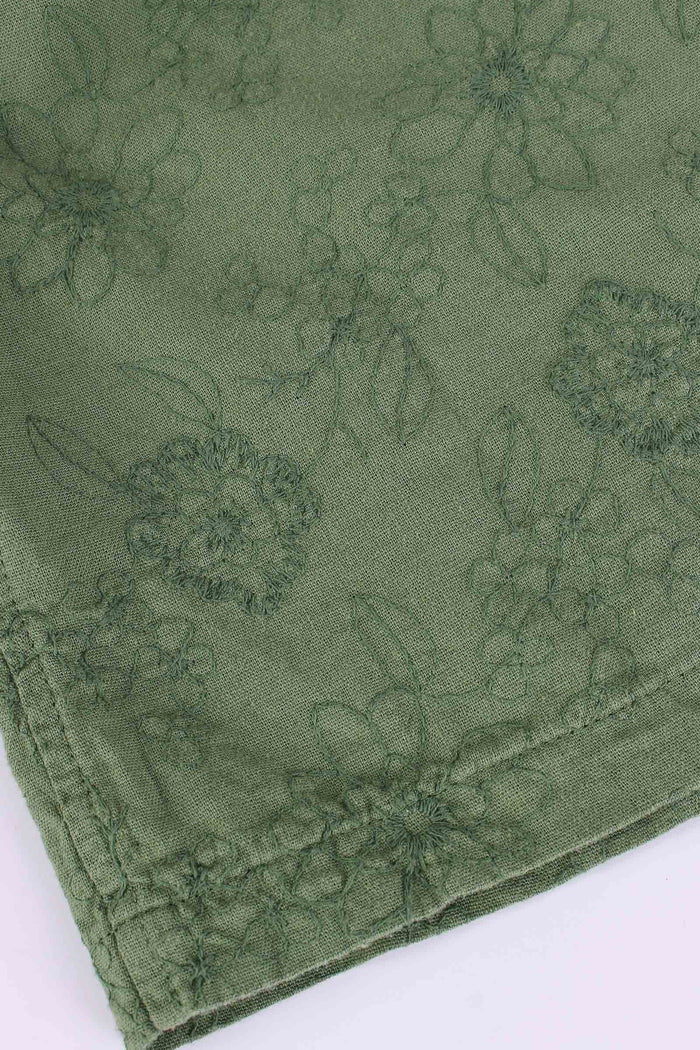 Kimono Ricamo Tono Su Tono Ginepro-5