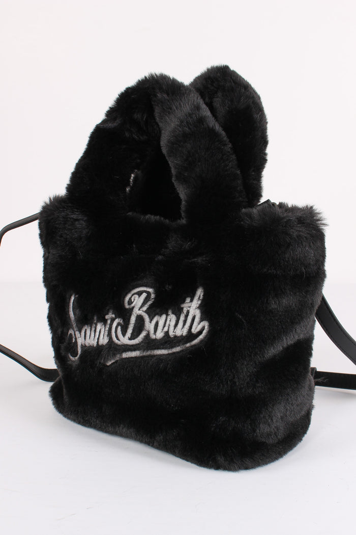 Borsa Mano Pelliccia Nero-4