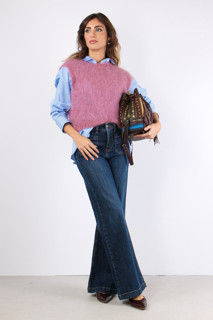 Gilet Misto Mohair Rosa-2