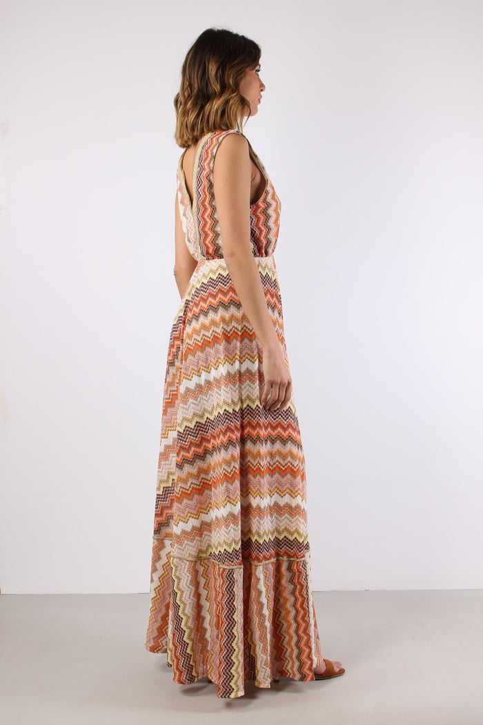 Abito Lungo Jacquard Terra-7