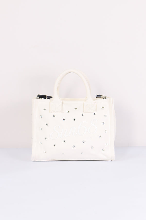 Shopping Media Canvas Strass Bianco