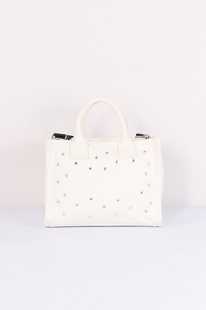 Shopping Media Canvas Strass Bianco