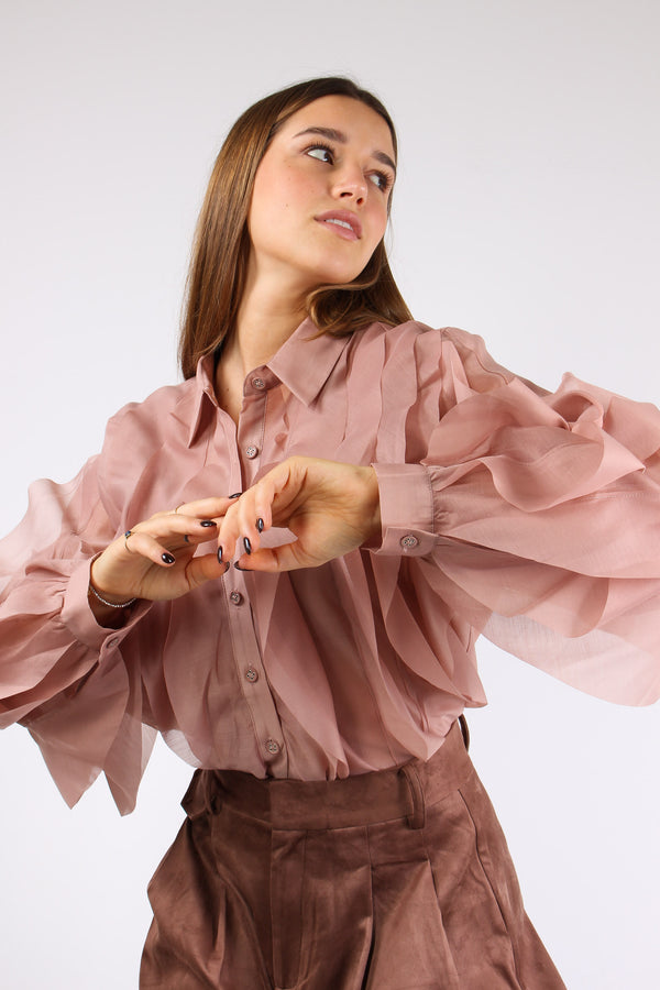 Camicia Collo Petali Cipria-2