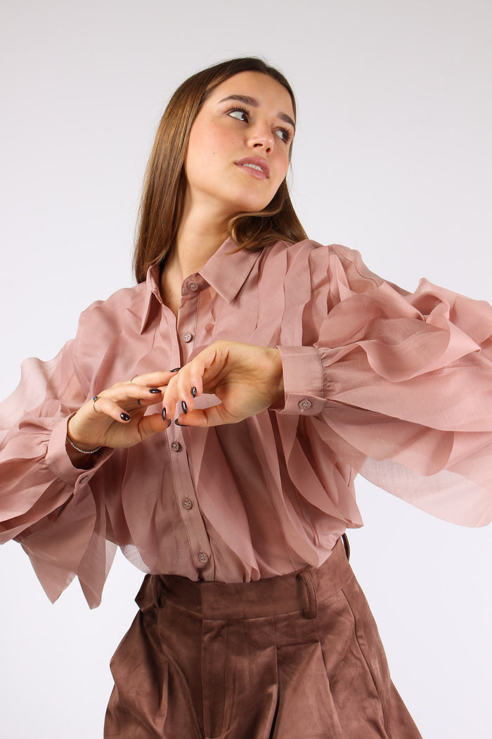 Camicia Collo Petali Cipria-2