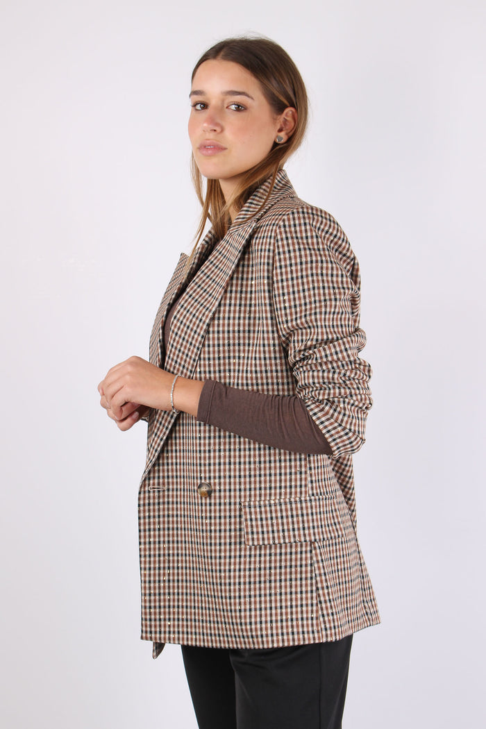 Giacca Scozzese Paillette Cammello/moro-3