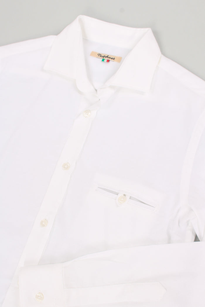 Reale Camicia Piquet Bianco-4