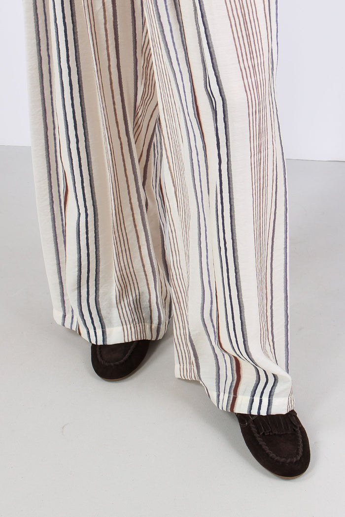 Pantalone Multi Riga Ecru-8