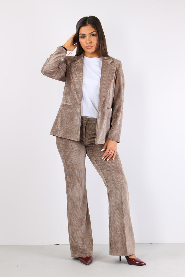 Giacca Monopetto Velluto Costa Tortora