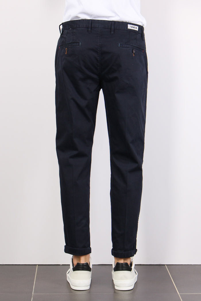 Pantalone Chino Raso Blu-3