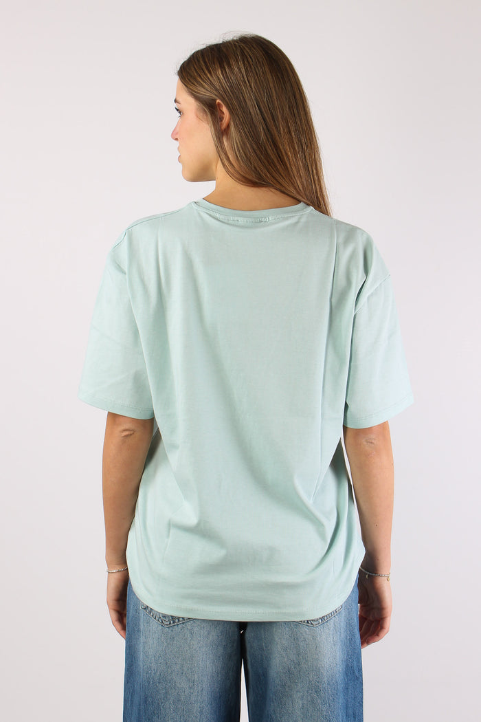 T-shirt Over Logo Centrale Green Water-5