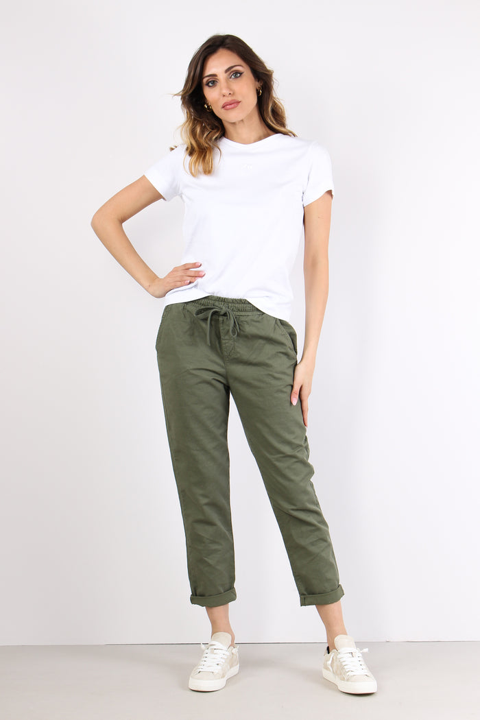Pantalone Jogging Misto Lino Salvia