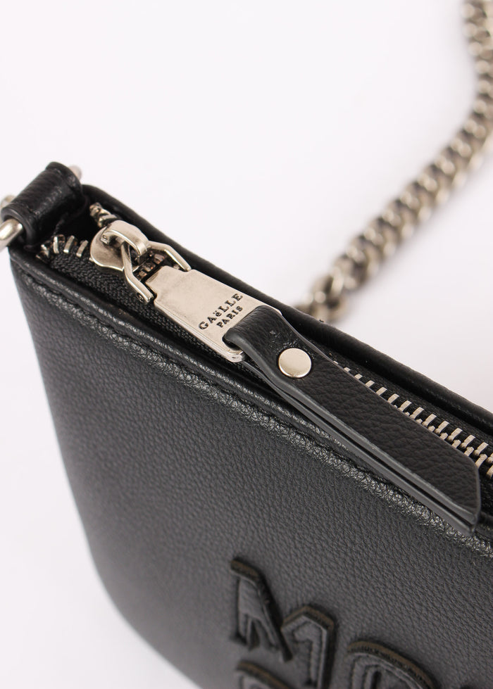 Pochette Tracolla Maxi Logo Rilievo Nero-7