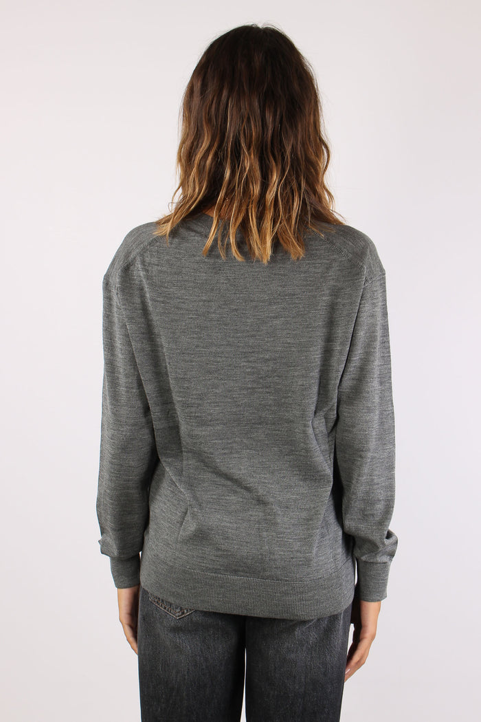 Maglia Scavo V  Lana Merinos Grey Melange-5