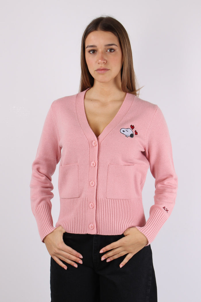 Cardigan Ricamo Dietro Rosa-3
