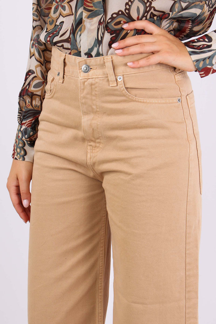 Pantalone Gamba Larga Maxi Tas Miele-6