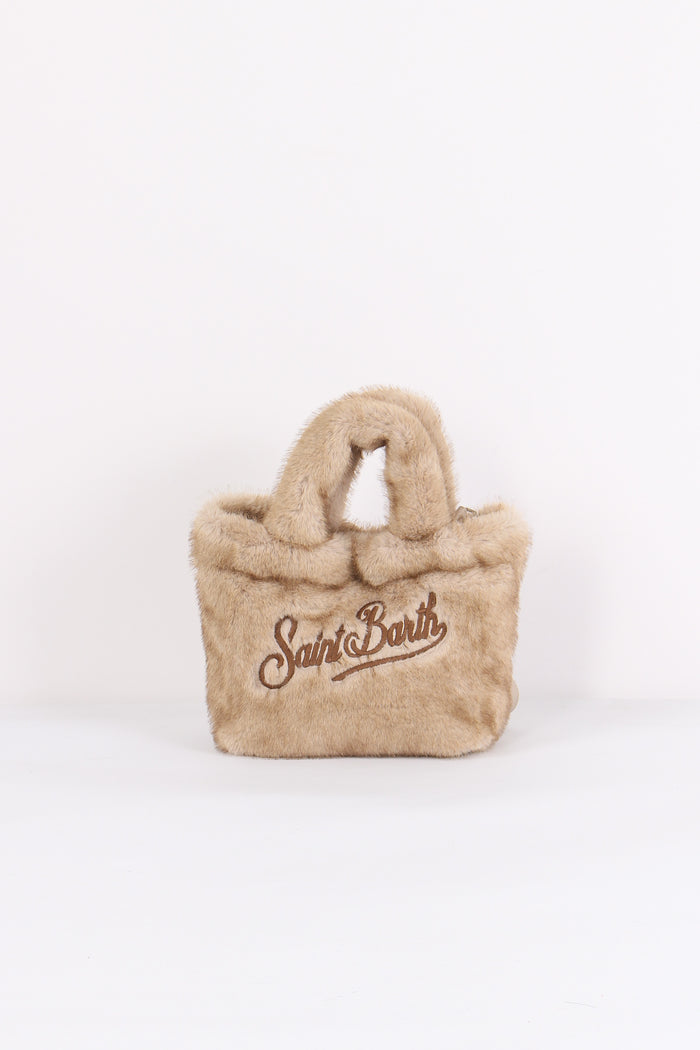 Borsa Mano Pelliccia Panna