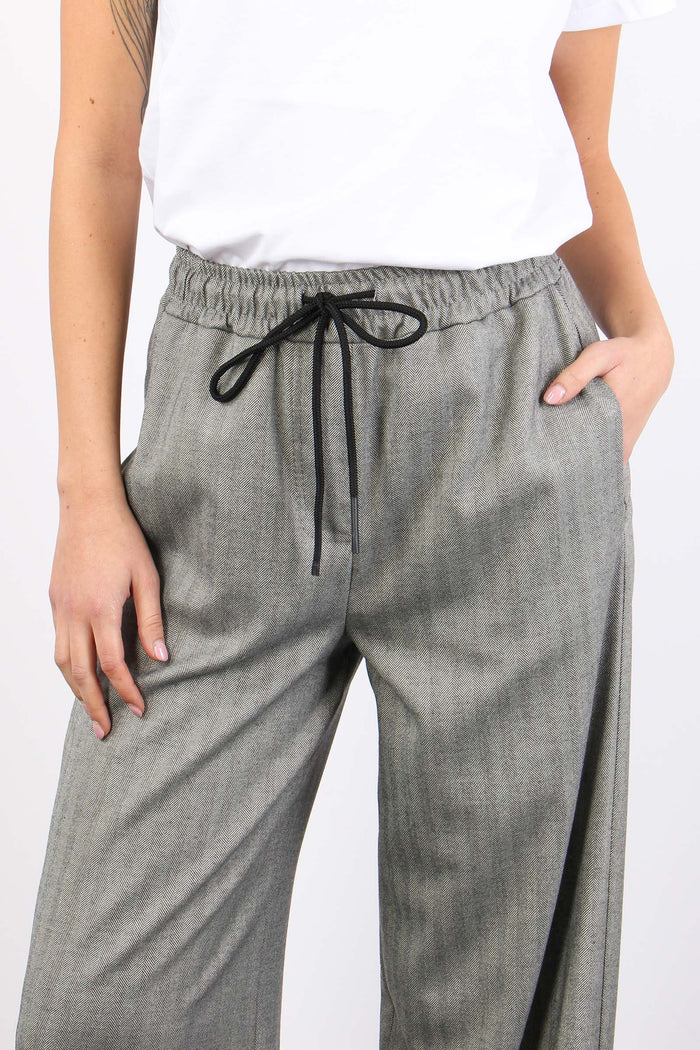 Pantalone Palazzo Effetto Spig Grigio-7