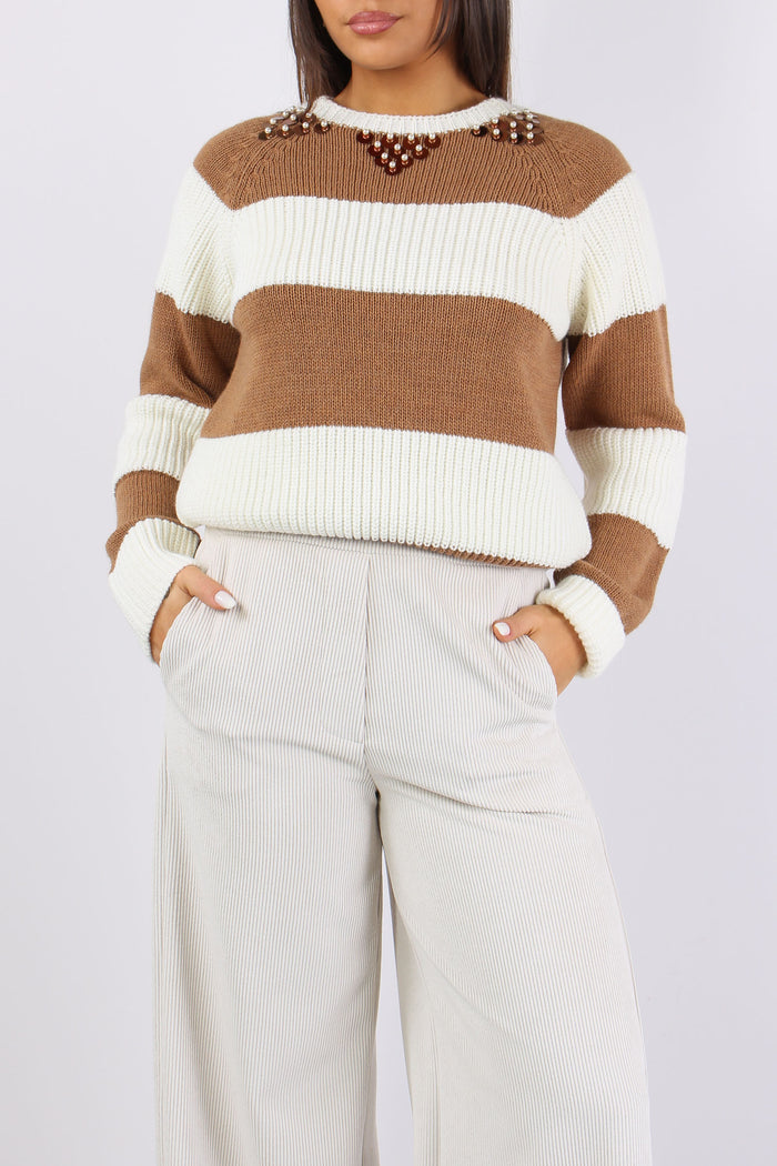 Pantalone Palazzo Largo Vellut Panna-7