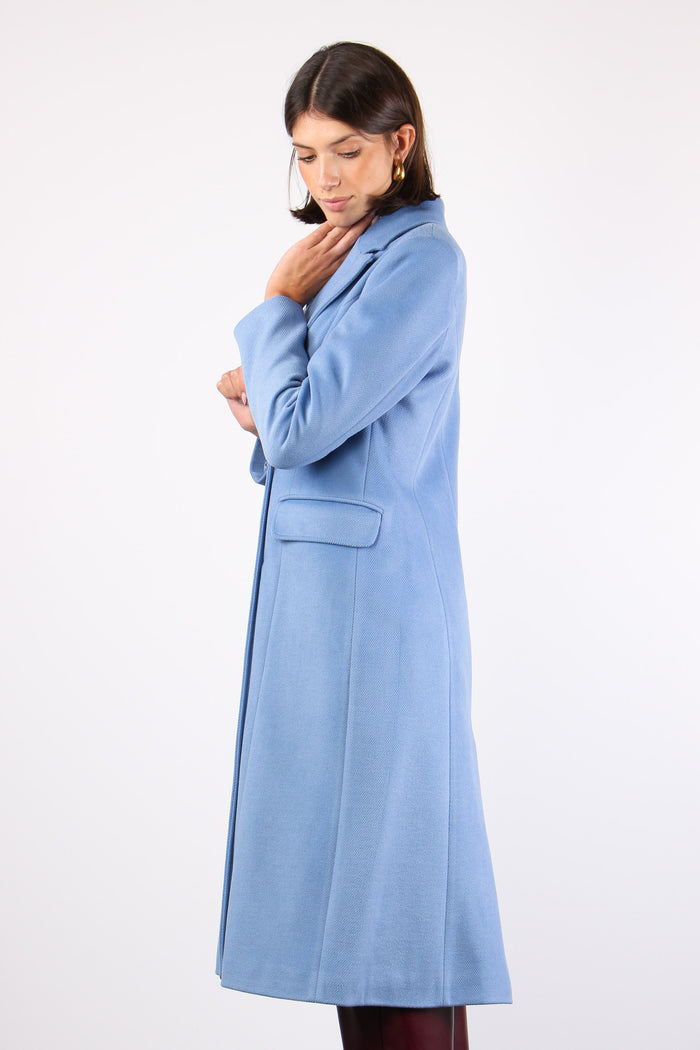 Cappotto Lungo Sfiancato Azzurro Polvere-3