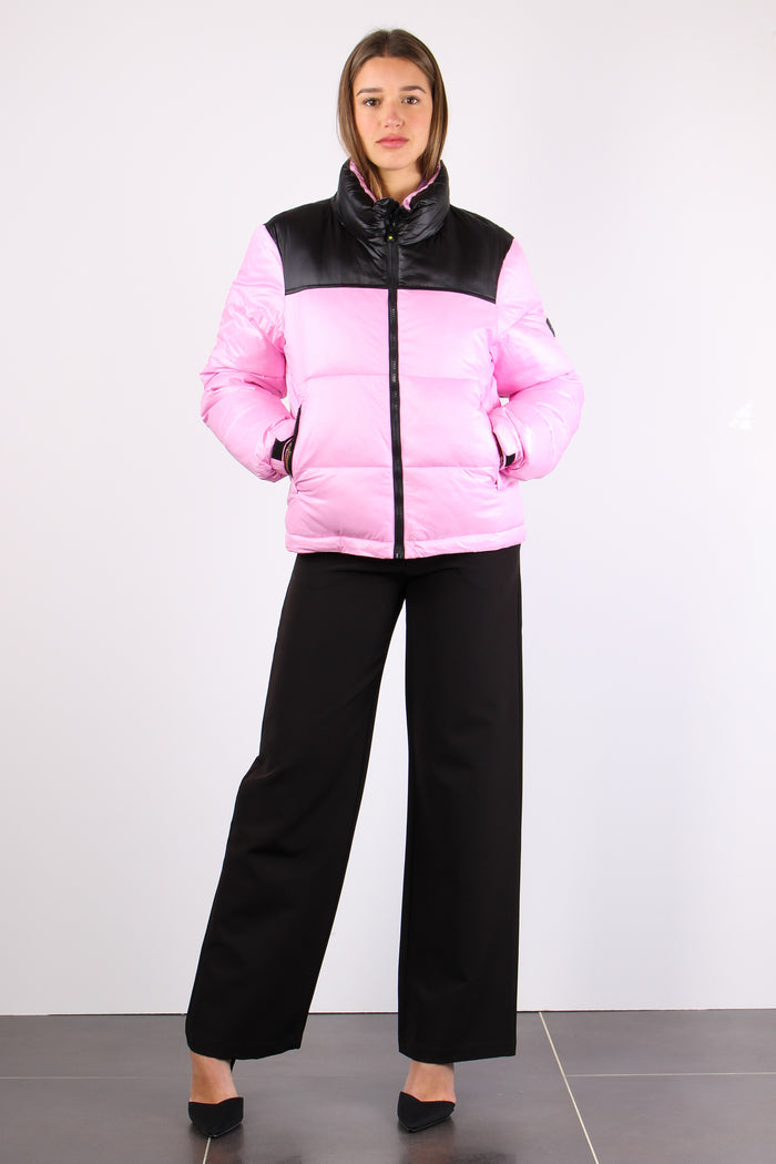 Piumino Collo In Piedi Rosa-4