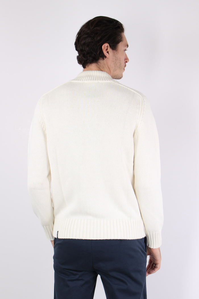 Cardigan Bottoni Cotone Optic White-5